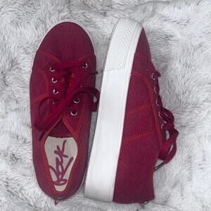 Womens‎ size 8 red and White Rock N Candy platform Canvas Shoes NWOT